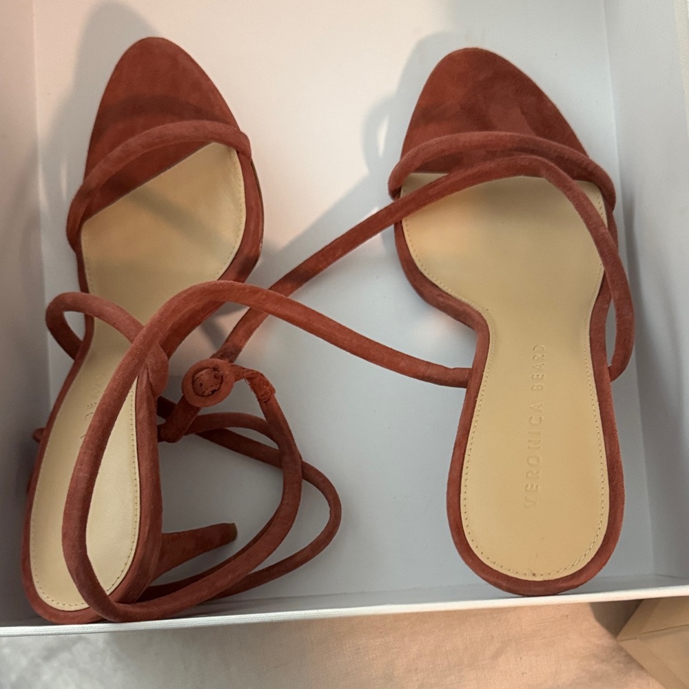 Veronica Beard Women's Terracotta Suede Heels